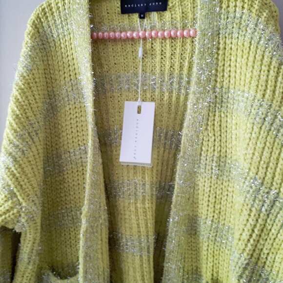 Endless Rose Neon Yellow Green Cardigan - Like New - Picture 6 of 6